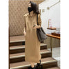 Women's Hooded Long Dress, Long Sleeve Panel Design Loose Fit Casual Dress for Fall Winter