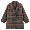 Women's Plaid Tweed Blazer Coat, Longline Suit Jacket for Fall Winter Styling
