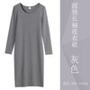 Women's Long Sleeve Bodycon Long Dress, Neckline and Color Options for Fall Winter Layering