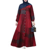 Women's Plus Size Floral Long Dress, Long Sleeve Panel Design Dress for Casual Styling
