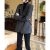 Women's Herringbone Blazer, Longline Suit Jacket for Spring Fall Styling