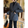 Women's Herringbone Blazer, Longline Suit Jacket for Spring Fall Styling