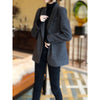 Women's Herringbone Blazer, Longline Suit Jacket for Spring Fall Styling