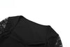 Black Mysterious Sexy Lace Stitching Mature Fishbone Beautiful Sweet Gentle Women'S Winter Long Sleeve Hip Short Dress