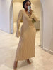 Women's Solid Color Knit Dress, Casual Dress for Fall Winter Styling