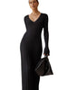Women's Solid Color Knit Dress, Casual Dress for Fall Winter Styling