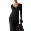 Women's Solid Color Knit Dress, Casual Dress for Fall Winter Styling