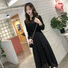 Women's Floral Chiffon Long Dress, Defined Waist A-Line Dress for Spring Styling