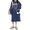 Women's Hooded Sweatshirt Dress, Long Sleeve Loose Fit Casual Dress with Lightweight and Fleece-Lined Options, Fall Winter