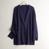 Women's Longline Knit Cardigan, Lapel Collar Sweater Jacket for Spring Fall Styling