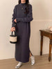 Women's Long Sweater Dress, Mock Neck Loose Fit Thick Knit Dress for Fall Winter Layering