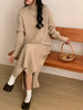 Women's Long Sweater Dress, Mock Neck Loose Fit Thick Knit Dress for Fall Winter Layering