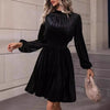 Women's Velvet Dress, Long Sleeve Dress for Fall Winter Styling