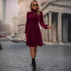 Women's Velvet Dress, Long Sleeve Dress for Fall Winter Styling