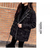 Women's Plaid Tweed Blazer, Lapel Collar Suit Jacket for Fall Winter Styling
