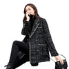 Women's Plaid Tweed Blazer, Lapel Collar Suit Jacket for Fall Winter Styling