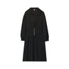 Women's Plus Size V Neck Dress, Long Sleeve Defined Waist Dress for Fall Winter