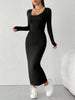 Women's Fitted Maxi Dress, Ankle-Length Dress for Fall Winter Styling
