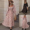 Women's Floral Dress, Long Sleeve Open Back Flowy Dress for Spring Styling