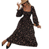 Women's Floral Dress, Long Sleeve Open Back Flowy Dress for Spring Styling
