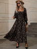 Women's Floral Dress, Long Sleeve Open Back Flowy Dress for Spring Styling