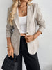 Women's Solid Color Blazer, Lapel Collar Single Breasted Suit Jacket for Work Office and Casual Styling