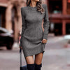 Women's Bodycon Sweater Dress, Round Neck Long Sleeve Knit Dress for Fall Winter
