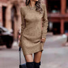 Women's Bodycon Sweater Dress, Round Neck Long Sleeve Knit Dress for Fall Winter