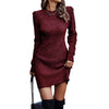 Women's Bodycon Sweater Dress, Round Neck Long Sleeve Knit Dress for Fall Winter