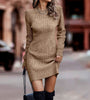 Women's Bodycon Sweater Dress, Round Neck Long Sleeve Knit Dress for Fall Winter