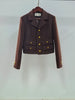 Women's Coffee Tweed Separates, Cropped Lapel Jacket or Skirt for Fall Winter Styling