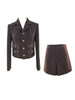 Women's Coffee Tweed Separates, Cropped Lapel Jacket or Skirt for Fall Winter Styling