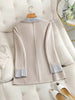 Women's Loose Fit Blazer, Contrast Lapel Collar Suit Jacket for Casual Styling