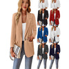 Women's Solid Color Blazer, Lapel Collar Single Button Suit Jacket for Casual and Workwear Styling