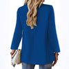 Women's Solid Color Blazer, Lapel Collar Single Button Suit Jacket for Casual and Workwear Styling
