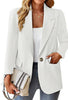 Women's Solid Color Blazer, Lapel Collar Single Button Suit Jacket for Casual and Workwear Styling