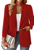 Women's Solid Color Blazer, Lapel Collar Single Button Suit Jacket for Casual and Workwear Styling
