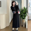 Women's Plus Size Maternity Dress, Lapel Collar Dress for Fall Winter Workwear Styling