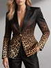 Women's Printed Knit Blazer, Lapel Collar Suit Jacket with Allover Pattern for Casual Styling