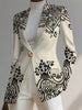 Women's Printed Knit Blazer, Lapel Collar Suit Jacket with Allover Pattern for Casual Styling