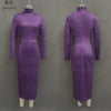 Women's Mock Neck Long Sleeve Bodycon Dress, High Waist Slim Fit Layering Dress for Fall Winter