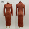 Women's Mock Neck Long Sleeve Bodycon Dress, High Waist Slim Fit Layering Dress for Fall Winter