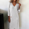 Women's V Neck Bodycon Long Dress, Slim Fit Dress for Spring Fall