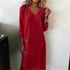 Women's V Neck Bodycon Long Dress, Slim Fit Dress for Spring Fall