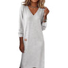 Women's V Neck Bodycon Long Dress, Slim Fit Dress for Spring Fall
