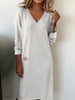 Women's V Neck Bodycon Long Dress, Slim Fit Dress for Spring Fall