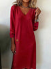 Women's V Neck Bodycon Long Dress, Slim Fit Dress for Spring Fall