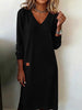 Women's V Neck Bodycon Long Dress, Slim Fit Dress for Spring Fall