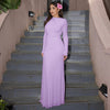Women's Solid Color Dress, Round Neck Long Sleeve Ruched Slim Fit Dress for Fall Winter