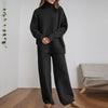 Women's Knitted 2 Pieces Pant Sets Casual Loose Turtleneck Long Sleeve Pullovers and Wide Leg Pant Suits Daily Outfits